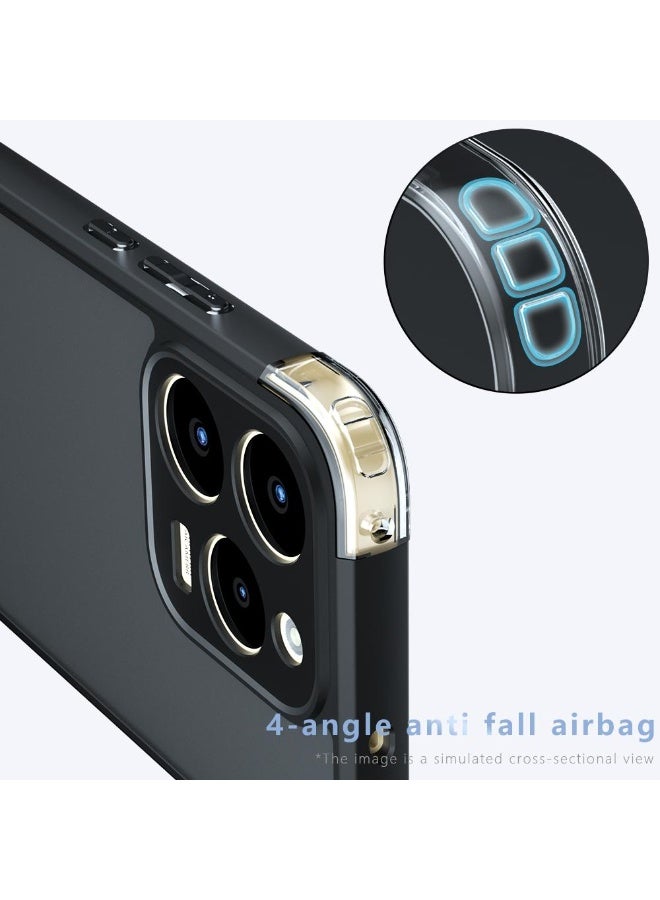 Case Cover Shockproof Hard PC Back Soft TPU Frame Matte Black Slim Protective Cover Compatible with  Realme 15T ( Black) - Image 5